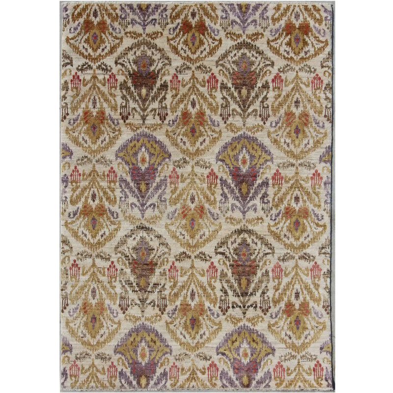 Geometric Hand Knotted Area Rug, Rectangle 122 x 177cm