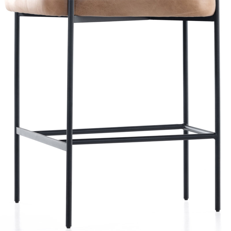 Grayson Counter and Bar Stool, Counter Stool (26.5" Seat Height), Solid, Chaps Saddle Genuine Leather