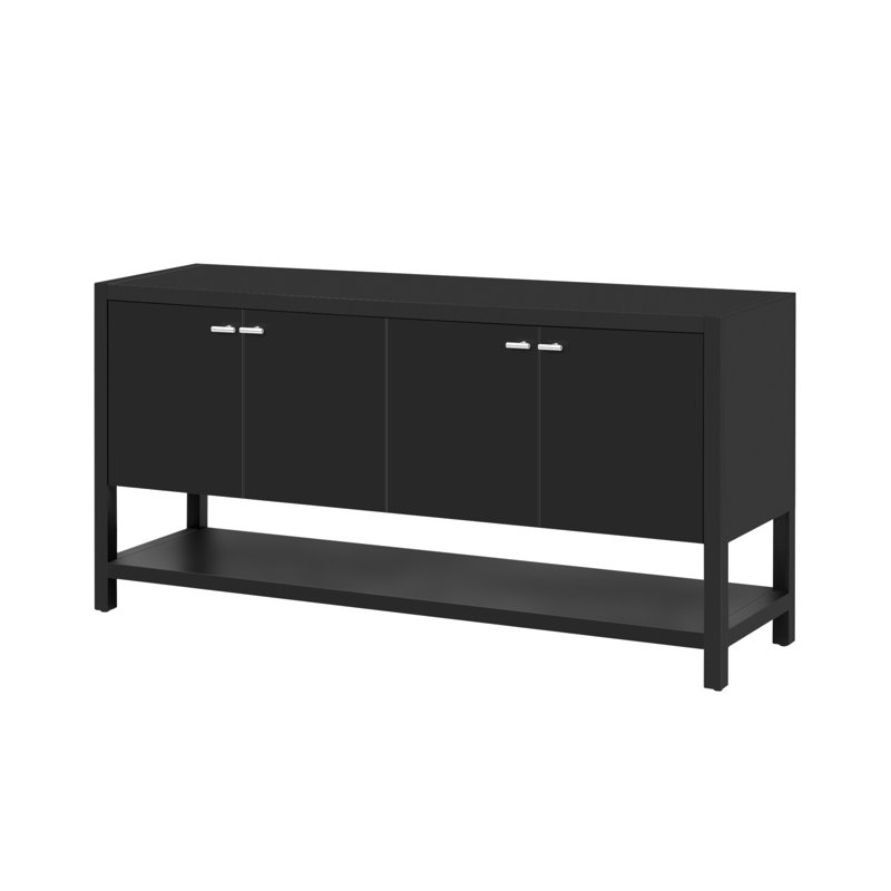 Functional Entryway Console Table With Ample Storage, Black