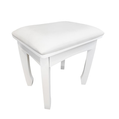 Vantiy Stool With Cushion And Solid Leg For Bedroom,white
