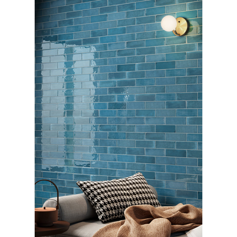 Bleu marine italien glacé 2 x 6,5, Bleu