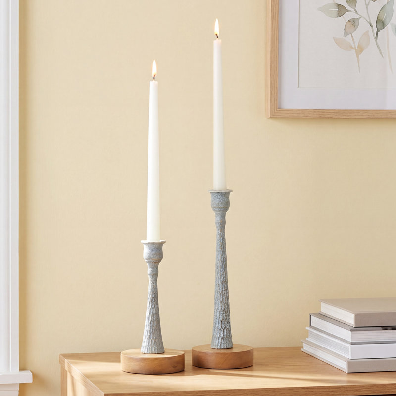 Alia Tabletop Candlestick, Beige/Natural