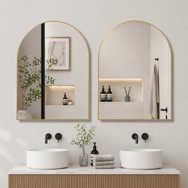 Miroir mural pour salle de bain, 30 po x 40 po, Doré