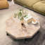 Table basse octogonale en bois avec patchwork de style campagnard 30 pouces-1584109722