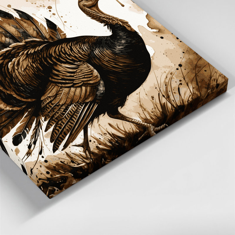 «Birds Wild Turquie», art mural sur toile beige, H 11 po x l 14 po