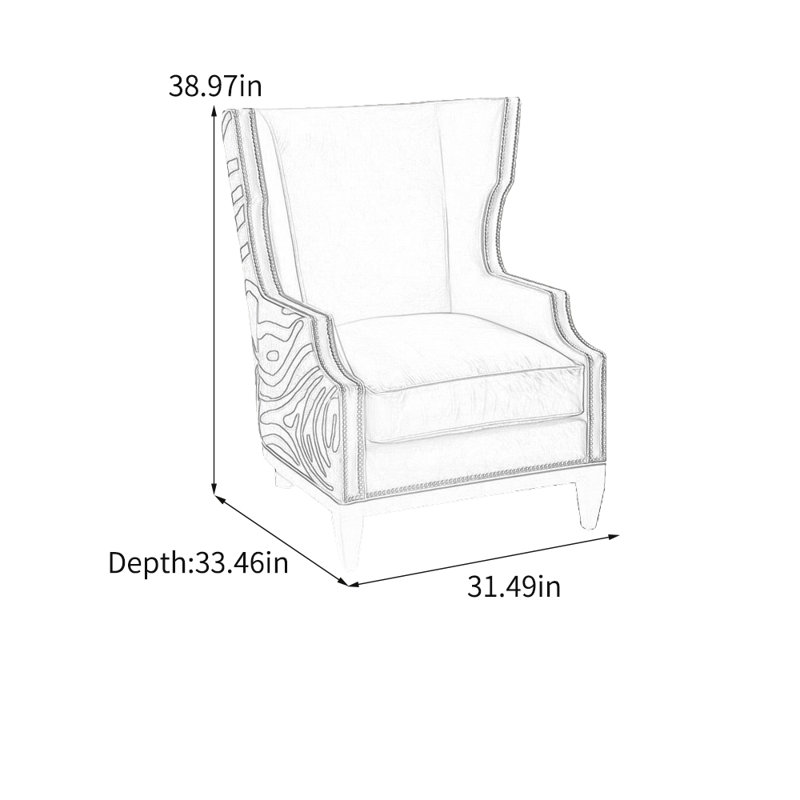 Chaise longue minimaliste incrustée de rivets en similicuir