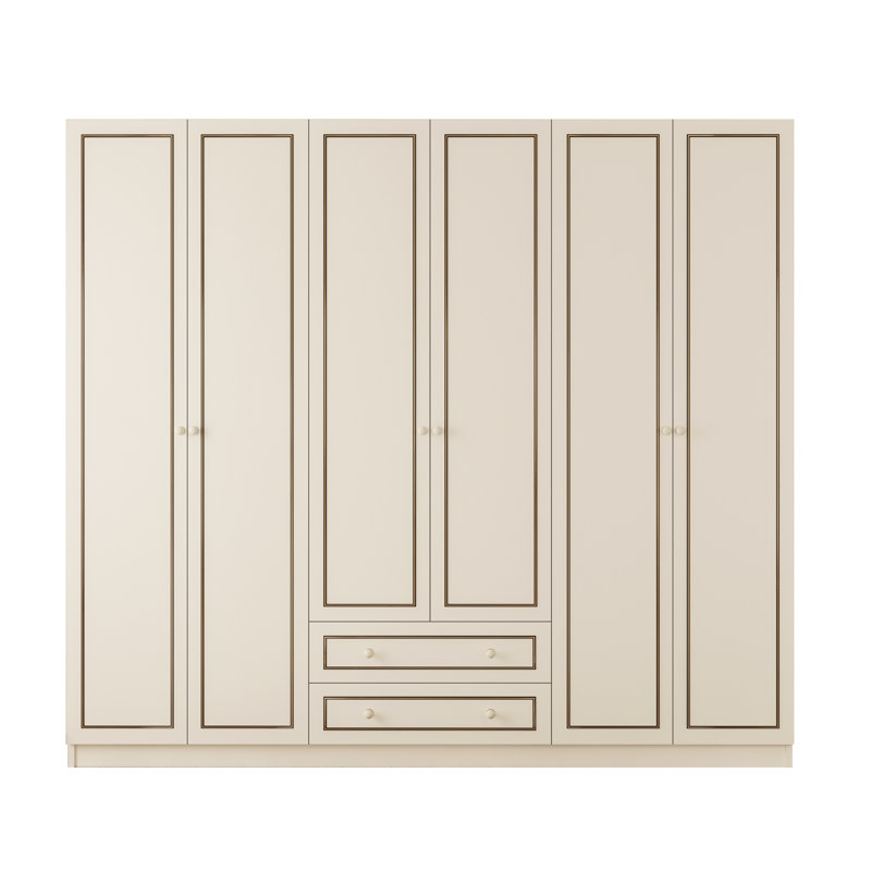 Vandusen 6 Door Manufactured Wood Wardrobe, White/Black