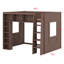 Lit mezzanine en bois avec armoires de rangement et tablettes-74995726