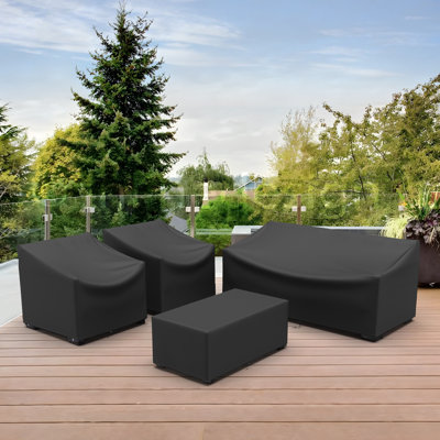 Patio Furniture Set Covers for 4 Piece Outdoor Conversation Set by Arlmont & Co.