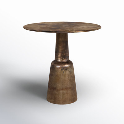 Golbez Round Aluminum Pedestal Base Dining Table