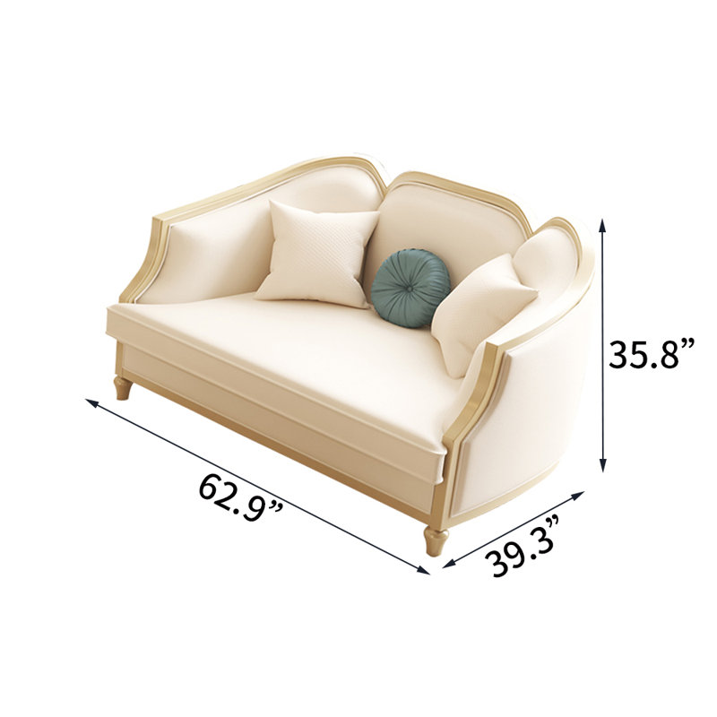 Causeuse en cuir véritable 62,9 po