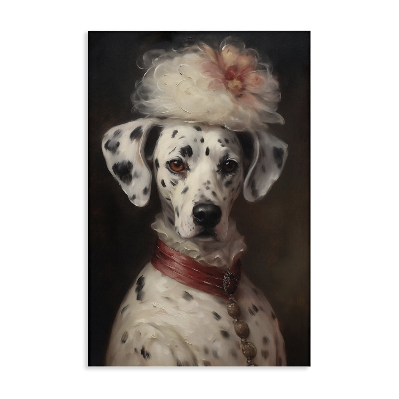 Portrait d'un dalmatien avec toile fantaisie, design par Wumples, H 30 po x l 20 po