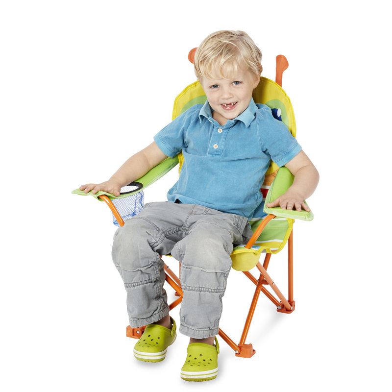 Giddy Kids 23.7'' Outdoor Table Or Chair Outdoor Table / Chair and Ottoman, 24" H x 7" W x 7" D, Blue/Red/Yellow