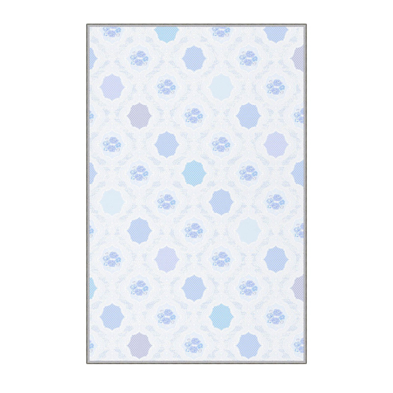 Tapis de haute qualité imprimé en 3D (2,6 x 4,0 pi), 100% polyester, d'une hauteur de poils de 0,3 po | Pois antibactérien et antidérapant en feutre de PVC | Lavable à la machine, conception élégante pour le salon, la chambre à coucher et le bureau