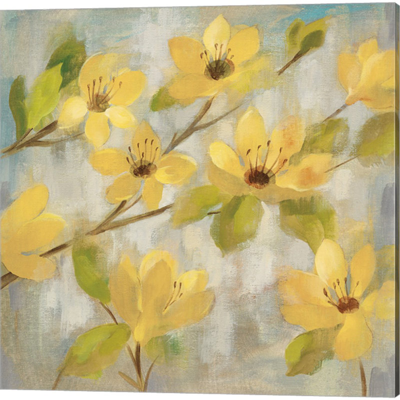 «Golden Bloom Neutral» par Silvia Vassileva, art sur toile (ensemble de 2)