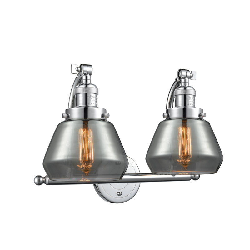 Keefe 2 - Light Dimmable Vanity Light, Plated Smoked, Polished Chrome, 60 Watt Vintage Incandescent Bulb