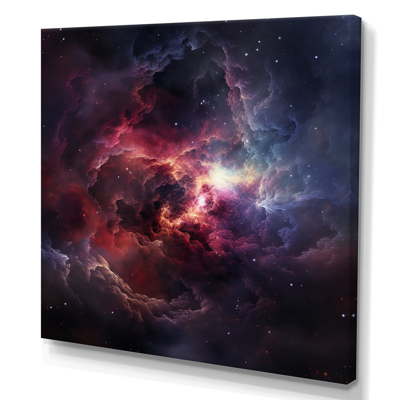 «Pink Galaxy Nebula Odyssey III - Galaxies», art mural, Toile tendue, H 36 po x l 36 po x P 1,5 po