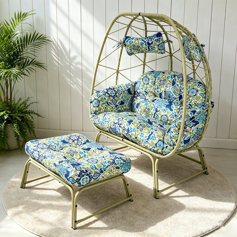 Chaises longues spacieuses pour le patio, fauteuil en rotin moderne en acier, jardin