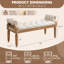 Banc Mid-Century en bois massif touffeté avec accoudoirs roulés et garniture cloutée-2020283144-2020283145