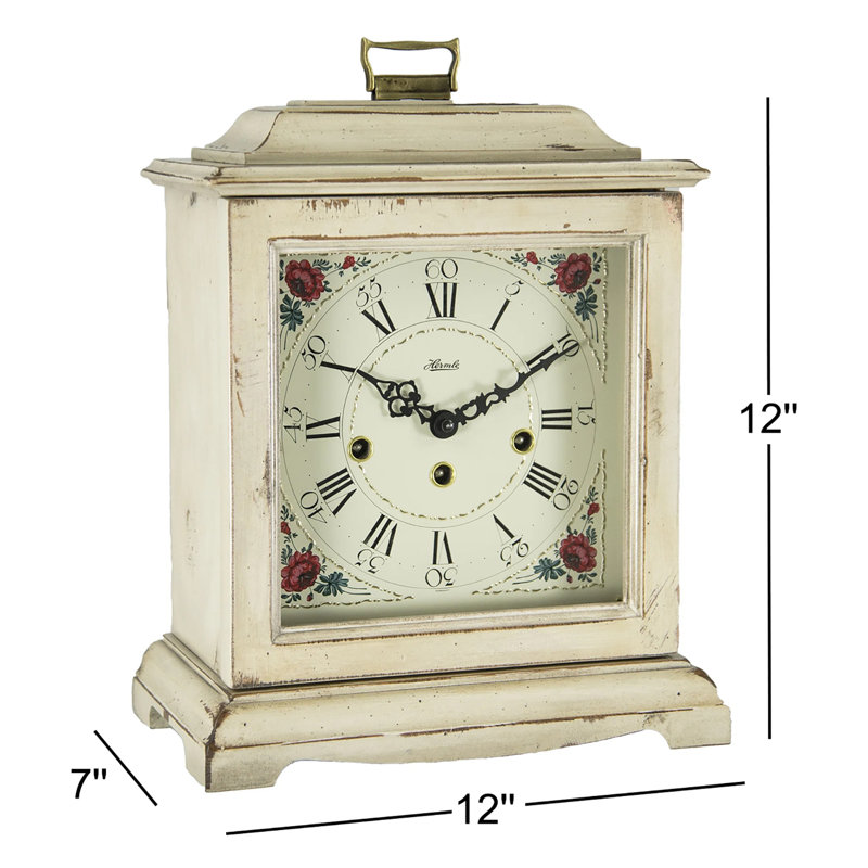 Austen Solid Wood Mechanical Clock, White