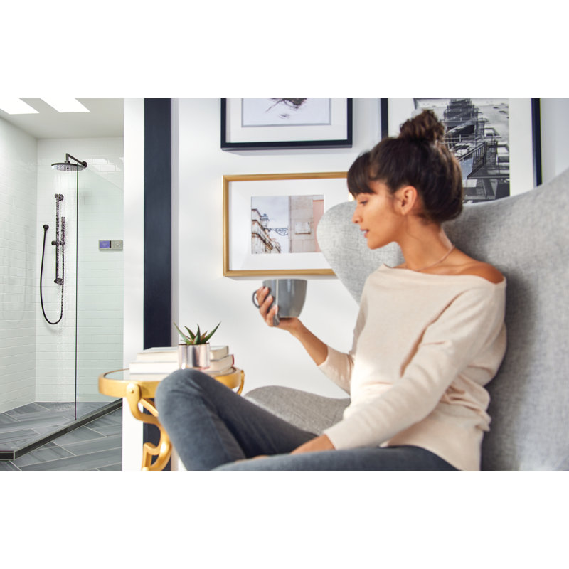 U by Moen Smart Shower 4-Outlet Digital Shower Controller for Thermostatic Shower Valve, Terra Beige