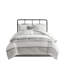 6 très grand édredon en coton très grand - gris / blanc pour chambre à coucher moderne 6 pièces Bliss-124917816