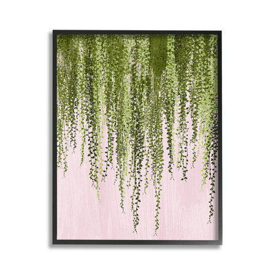 Saule, feuilles, rose, estampe numérique, art