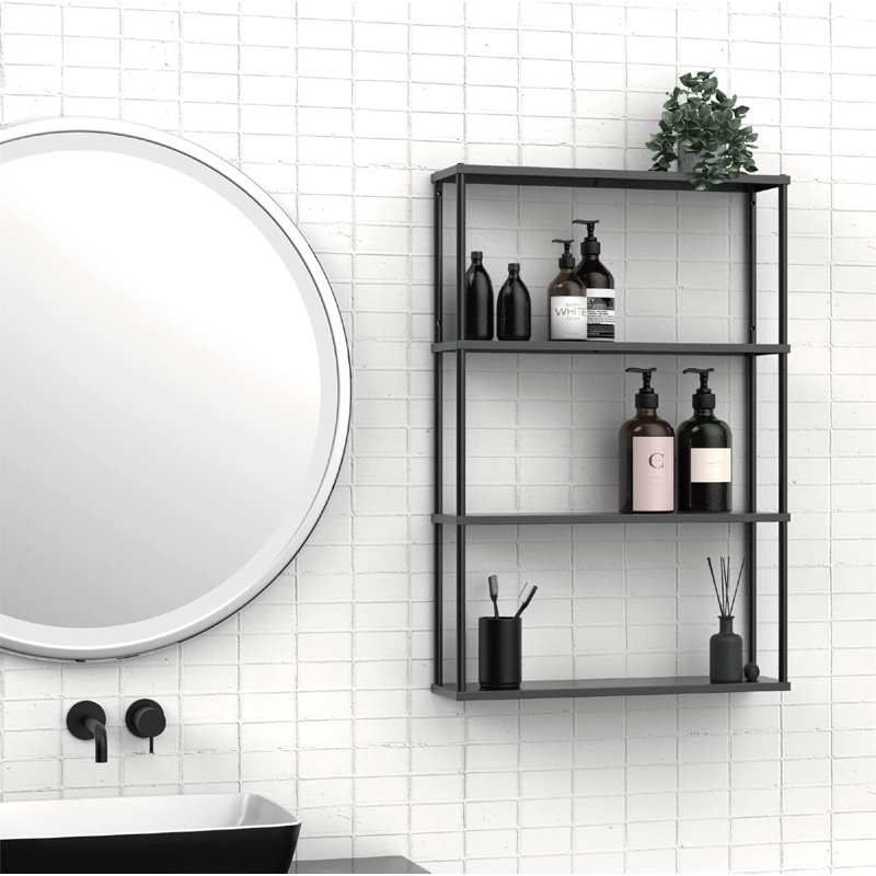 Wall-Mounted Steel Shelving Unit For Kitchen Storage And Display - Durable And Versatile Organizer