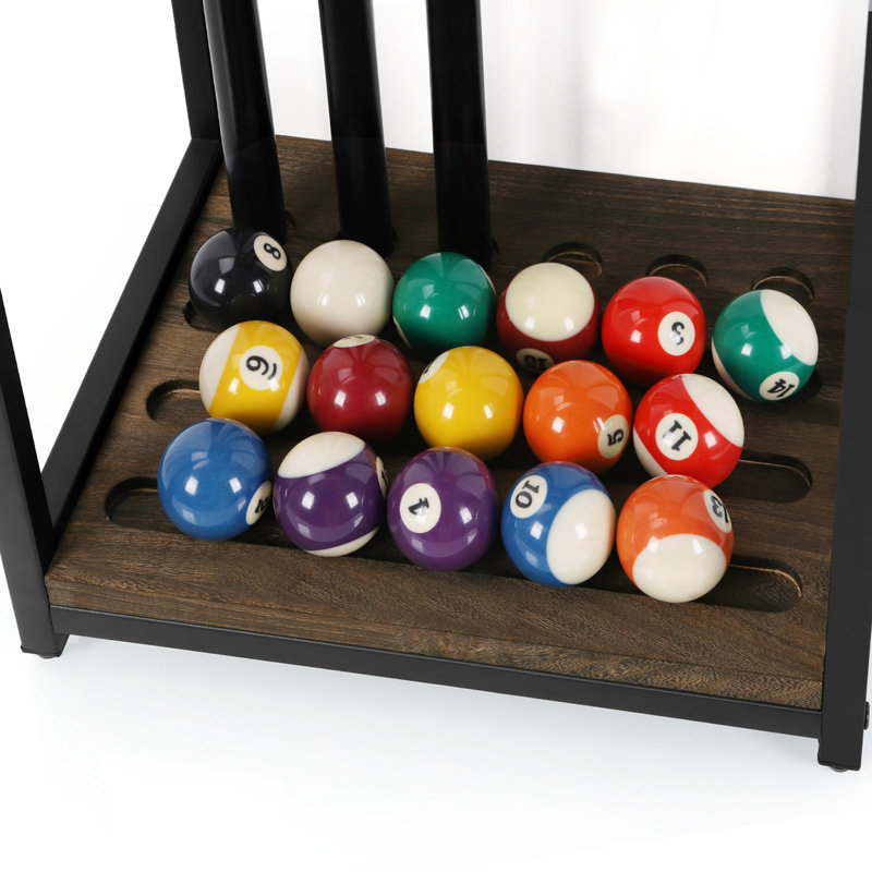 BTY Wood Pool Cue Rack, Heavy Brown