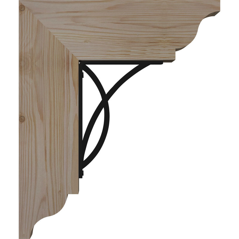 Miller 4" Single Brace Ironcrest Bracket, 20"H x 18"D, 4"W x 4"T Douglas Fir (Rough Sawn)