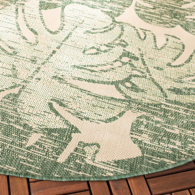 Lueck Performance Floral Indoor/Outdoor Area Rug, Round 6'7"