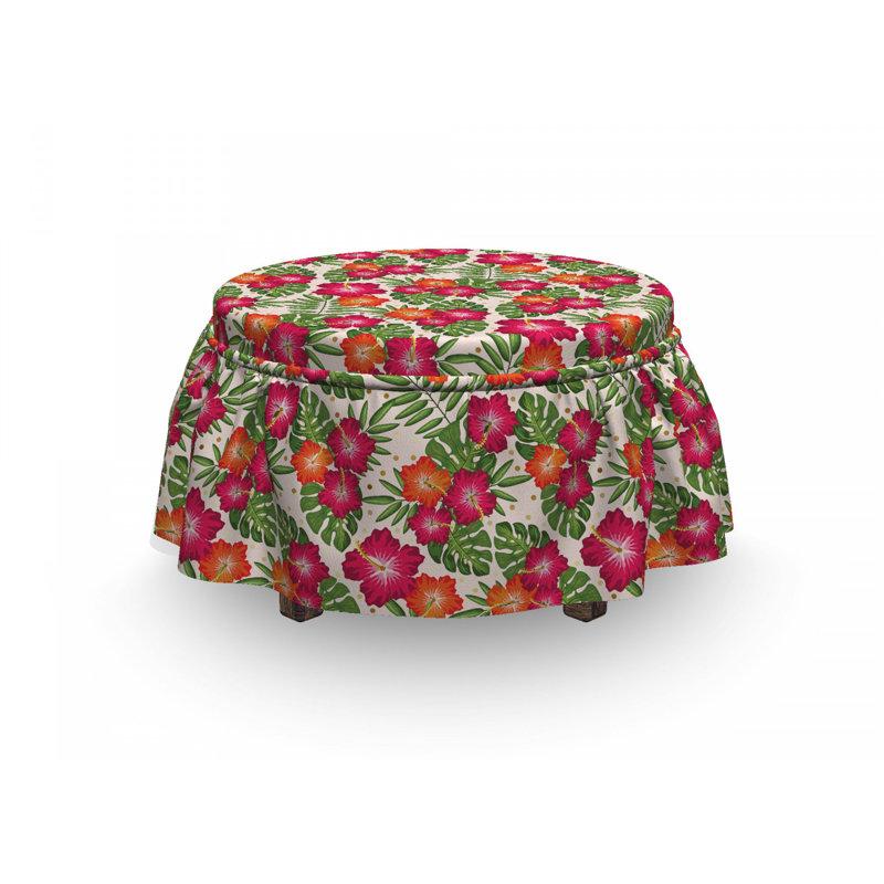 Housse pour repose-pieds hibiscus