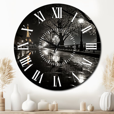Horloge murale Parisian Moonlit Night I - Cityscapes