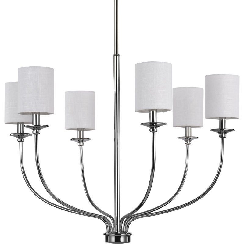 Bonita 6 - Light Steel Dimmable Chandelier, Chrome