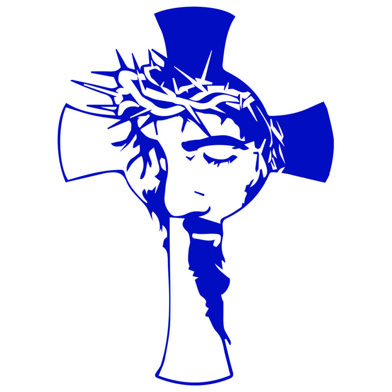Religious & Spiritual Non-Wall Damaging Wall Decal, Blue, 18" H x 14" W