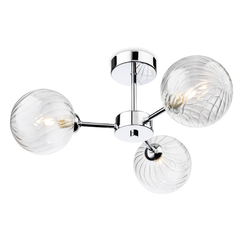 Glass Flush Mount, Chrome