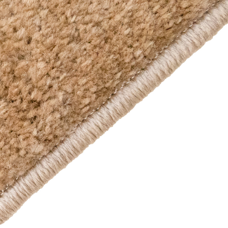Custom Size Washable Runner Rug Solid Beige Medium Pile Latex Backing Slip Resistant by Feet, Runner 2'2" x 7'