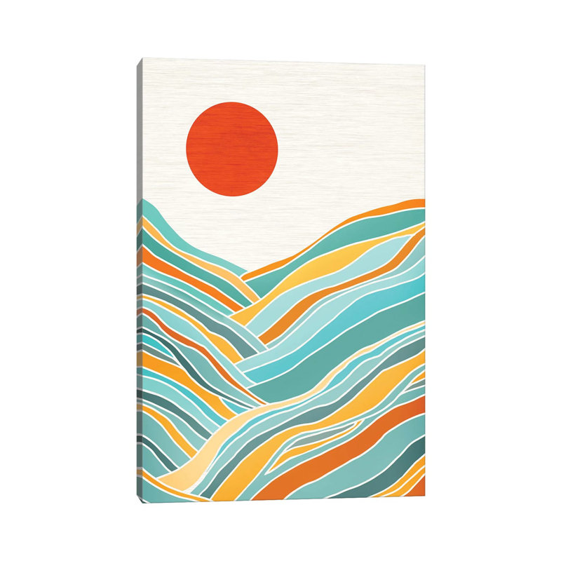 «Sunset Landscape» par Modern Tropical, impression sur toile tendue, H 18 po x l 12 po x 1,5 po