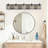 Franchelle Farmhouse Vanity Lighting, Black Wall Sconce With Clear-Seeded Glass Shades, Moisture-Resistant Iron Back Panel-1274156676