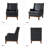 Ariston Genuine Leather Wingback Club Chair with Solid Wood Leg-990014430