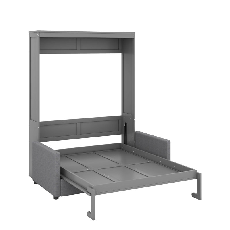 Grand lit escamotable avec coussin, Gris