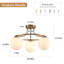 3- Lights 20.08'' Modern Black/Brass Iron Glass Cover Globe Semi Flush Mount Lighting For Bathroom/Hallway/Entryway-619160585