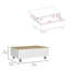 Table basse à plateau relevable Gambia, quatre pieds - blanc / chêne clair
