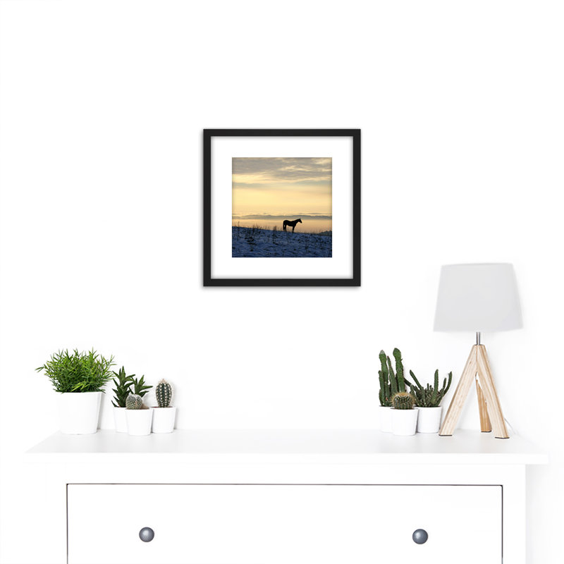Kreiger Horse Silhouette Gehrenberg Landscape Photo - Single Picture Frame Print