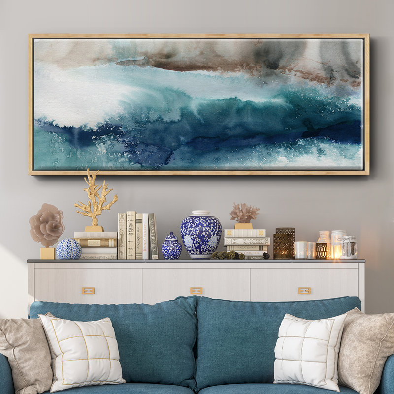Shifting Seashore- Framed Canvas, 20" H x 50" W