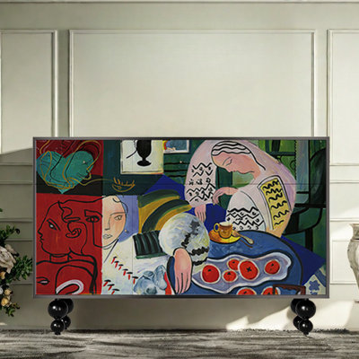 Abstract Retro Entryway Accent Cabinet Sideboard