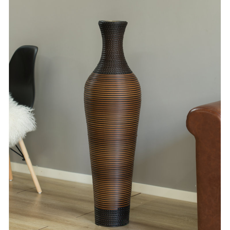 Alburnett Floor Vase, Brown/Black, 39.25" H x 11" W x 11" D