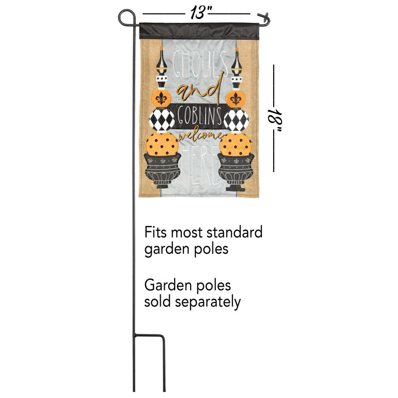 Drapeau de jardin en polyester Azoria, H 18 po x l 13 po