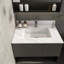 Comptoir de meuble-lavabo en marbre 31 po, comptoir blanc avec trous de robinet pré-percés, comptoir de salle de bain avec lavabo central rectangulaire encastré et dosseret de 4 po de hauteur, Bianco Carrara Venato