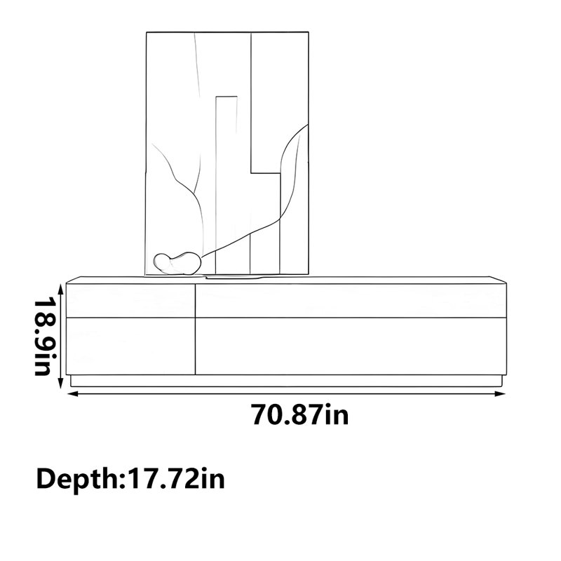 Meuble télé simple, moderne et luxueux pour salon, 70.87"